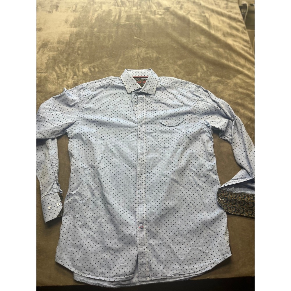 Visconti Black Mens Button Down‎ Shirt, Paisley Accent, Long Sleeve Dressy